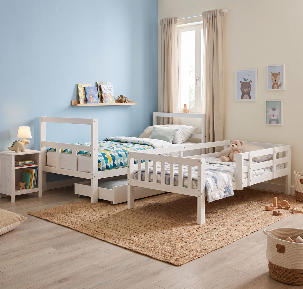 Lit Superposé Enfant Modulable et Séparable en 2 Lits Simples - Avec Tiroirs de Rangement 90x200 cm