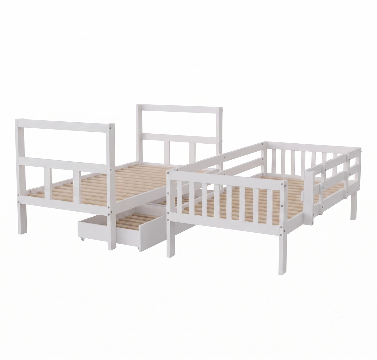 Lit Superposé Enfant Modulable et Séparable en 2 Lits Simples - Avec Tiroirs de Rangement 90x200 cm