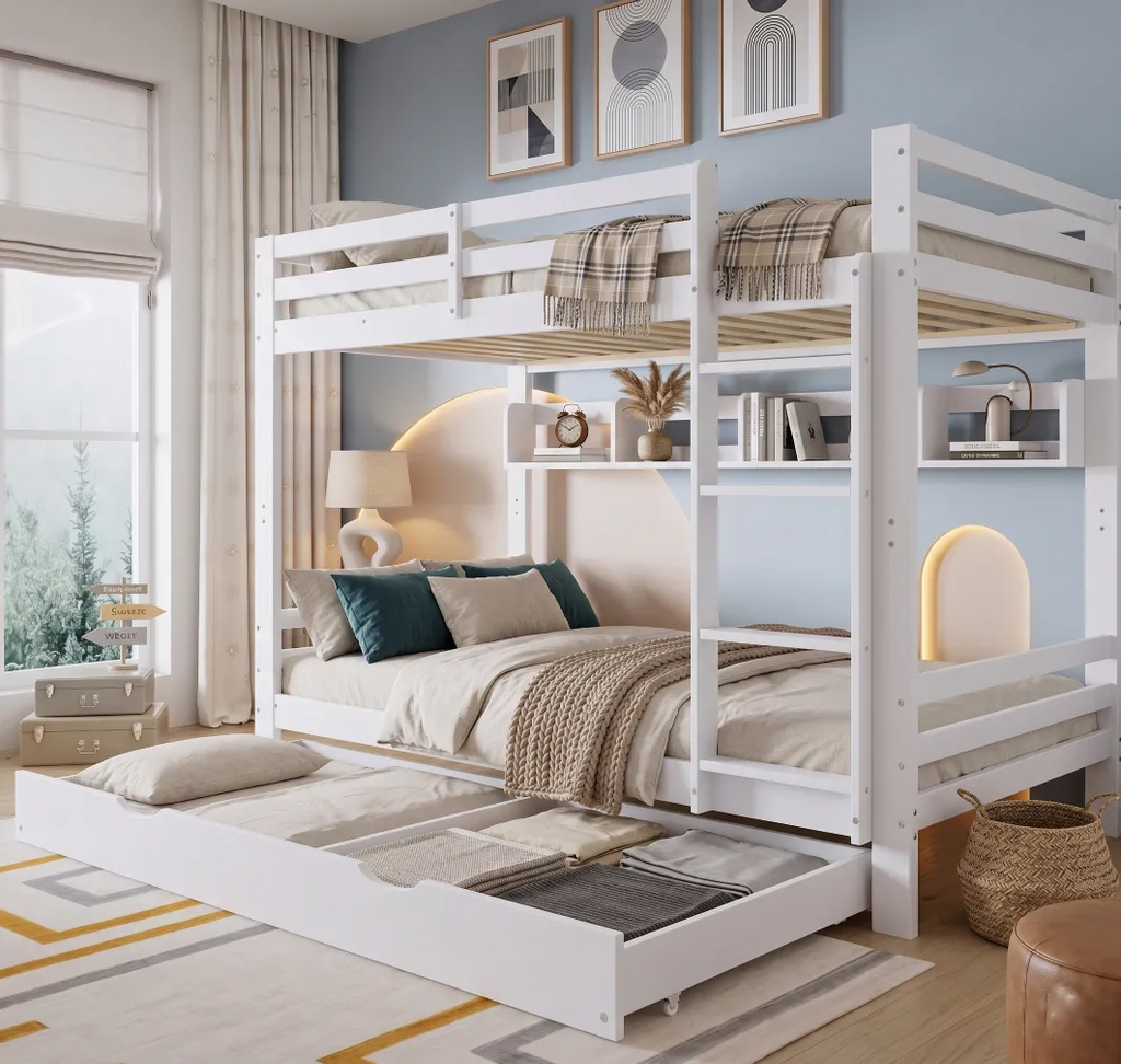 Lit Superposé Enfant Modulable et Séparable en 2 Lits Simples - Avec Tiroirs de Rangement 90x200 cm